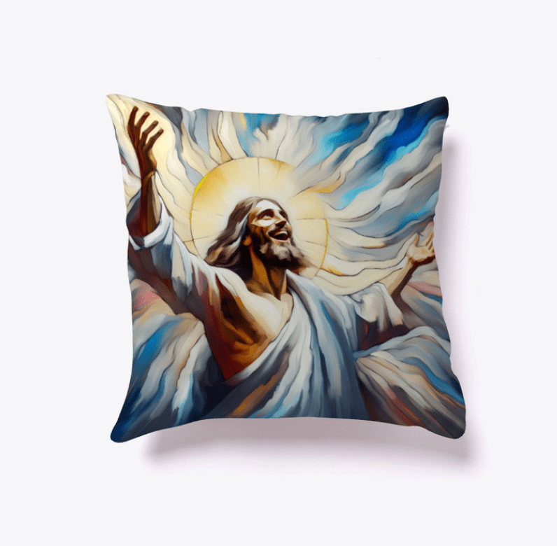 Joyful Jesus in bright, modern colors in a contemporary design